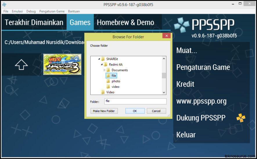 Cara install game di ppsspp