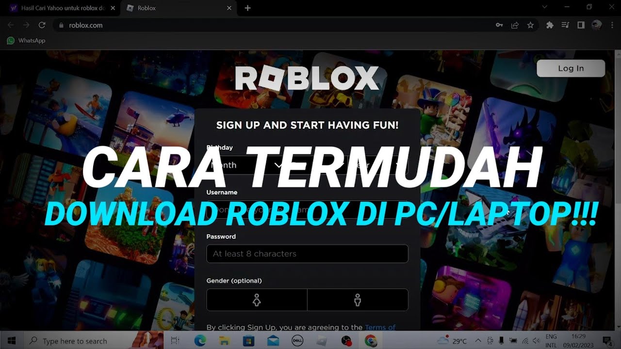 Cara install game roblox di laptop